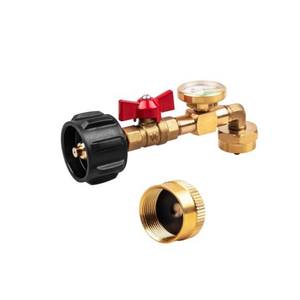 Régulateur de gaz en laiton QCC1 avec manomètre pour le remplissage de bouteilles de propane et la connexion de réservoirs GPL - Product Image 1