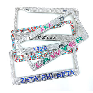 Роскошный пользовательский флаг США, блестящий хрустальный держатель для номерного знака, роскошный дизайн автомобиля, рамка номерного знака - Product Image 2