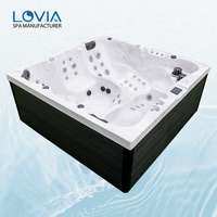 Bain à remous de luxe extérieur, spa de massage Balboa, jacuzzi 5 personnes, baignoire de jardin en acrylique de luxe, spas et bains à remous