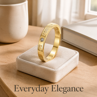 Edelstahl 18K Roségold Plattiert Paarringe Laborgezüchteter Zirkon Ewige Liebe Graviert Hochzeitstag Hypoallergen