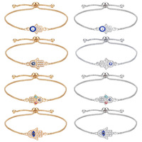YW Hamsa main Bracelet pour femme Simple fait à la main réglable curseur chaîne Bracelets mauvais œil bijoux cadeau
