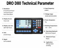 Pour OEM, afficheur numérique 2/3/4 axes D80 pour tour/fraiseuse, autres outils de mesure et de jaugeage avec règle linéaire Sino, précision 1 µm