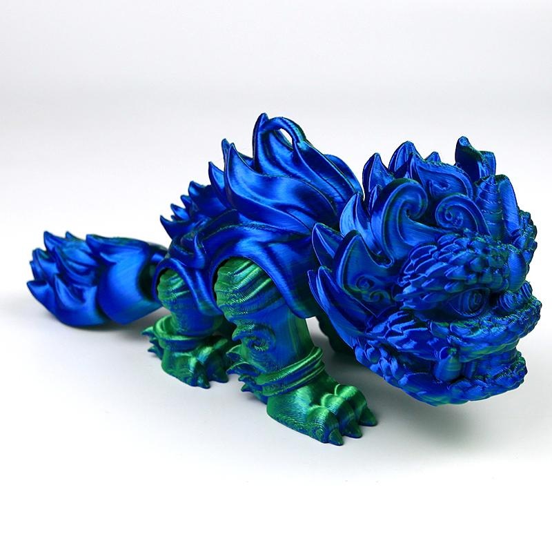 15cm blue and green lion awakening