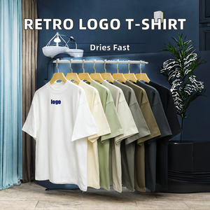 <span class=keywords><strong>T</strong></span>-<span class=keywords><strong>shirt</strong></span> décontracté court en coton 100% pour <span class=keywords><strong>homme</strong></span> et <span class=keywords><strong>femme</strong></span>, style rétro streetwear, logo personnalisé, 260 g, vente en gros, uni, teinture unie, vierge - Product Image 2