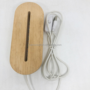 Hiện đại màu trắng hình bầu dục dẫn ánh sáng ban đêm cơ sở với RGB ánh sáng ấm áp tự làm tính năng USB nguồn điện nhà Máy Giá 3D gỗ đứng cho Acrylic - Product Image 2