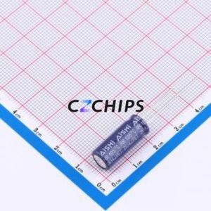 Condensateur électrolytique en aluminium à montage traversant ERR1EM681F20OT, composant à montage traversant (THT), D8xL20mm 680uF 20% 25V 3.5mm - Product Image 2