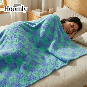 Couverture en polaire Hoomly 100% polyester à carreaux, imprimé <span class=keywords><strong>plaid</strong></span> tendance, pour chambre, bureau, hôtel - Product Image 2