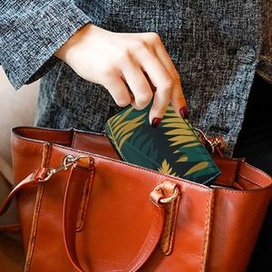 Tarjetero Delgado con Cierre y Estampado de Hoja de Palma, Cartera de Cuero PU con Logotipo Personalizado para Uso Diario - Product Image 6