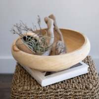 Paulownia — bol rond en bois pour pâte à modeler, fait à la main, pour décoration de maison, vente en gros