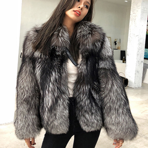 Подержанные зимние пальто с мехом лисий хвост шуба серебряные женские пальто с мехом - Product Image 3
