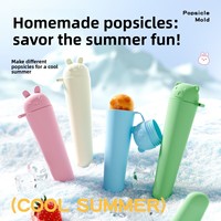 Moule à glace et sucettes glacées en PP+TPE de qualité alimentaire, motif animaux de dessin animé (lapin, ours), série JW660, vente en gros JOOHUB