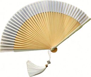 Precio Directo de Fábrica, Abanico Plegable de Bambú Pintado a Mano, Duradero, con Tela de Seda, Estilo de Arte Folclórico Chino, Tema de Amor, Día de San Valentín, Hunan - Product Image 4