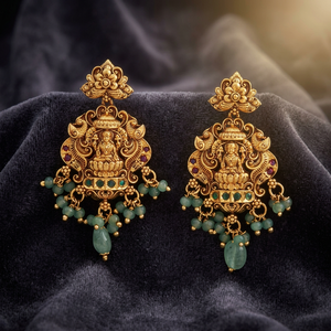 Floral Chandelier <b>Earrings</b> for Wedding <b>and</b> Party-Trendy Zinc Alloy Gold Polish with <b>Pearl</b>/<b>Diamond</b> Accents - Product Image 3