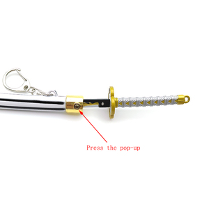 Blanco personalizado 23cm Metal Katana espada aleación Mini espada Metal espada para Demon Slayer Agatsuma Zenitsu - Product Image 5