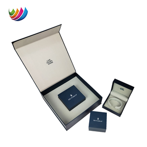 Weiyi Étui en papier rigide laminé mat de luxe imprimé sur mesure et boîte à bijoux emballage pour bracelets et bagues - Product Image 3