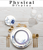 Hôtel et restaurant de haute qualité personnalisé porcelaine assiette banquet mariage assiette chargeur ensembles de vaisselle en céramique