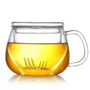 Термостойкая стеклянная чайная чашка с крышкой и заваркой, 300 мл, чайная чашка из боросиликатного стекла, инновационная чайная бутылка с фильтром