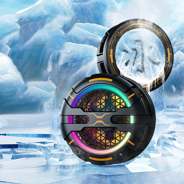 New Hot Magnetic Ring Light Game Mobile Phone Cooling Fan Lightweight Quiet Cellphone Radiator with RGB Light