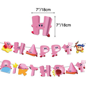 Decoración con Temática de <span class=keywords><strong>Kirby</strong></span>, Pancarta para Fiesta de Niños y Niñas, Globos, Decoración para Pasteles y Cupcakes, Suministros Desechables para Fiestas, Regalos - Product Image 3