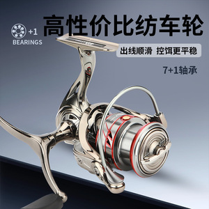 Carretes de Pesca Giratorios de Metal con Bobina Angulada Poco Profunda Modelo HM3000, Carrete de Pesca con Señuelos, Carrete de Lanzamiento, Carrete para Línea de Pesca - Product Image 4