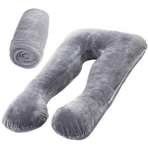 Grossesse en forme de U corps taie d'oreiller housse de coussin seulement velours remplacement Fit 55*31 pouces maternité corps oreiller pins couverture - Product Image 1