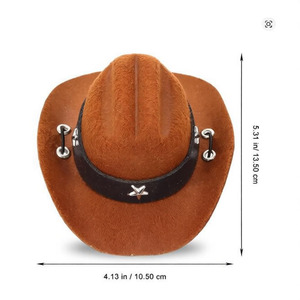 Disfraz de Sombrero de Vaquero para Perro con Correa Ajustable, Gorra de Fieltro para Gato, Divertida Decoración para Fiestas de Halloween, Accesorios para Mascotas al por Mayor - Product Image 6