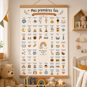 Poster personnalisé pour bébé Pafu avec kit de tampons dateurs, <span class=keywords><strong>tableau</strong></span> de souvenirs pour les premiers moments, décoration murale pour chambre d'enfant, ensemble cadeau - Product Image 2
