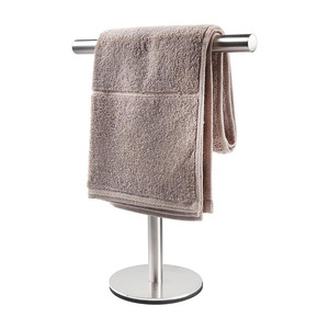 Porte-serviettes sur pied en acier inoxydable à barre unique pour salle de bain, support décoratif de rangement - Product Image 5