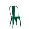 Chaises de restaurant en métal empilables vintage industrielles colorées avec cadre en fer noir, prix plus bas, fournisseur chinois