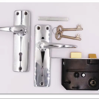 Serrure à mortaise à 2 leviers de qualité supérieure pour porte d'entrée, poignées de porte avec serrures et clés pour hôtel et maison