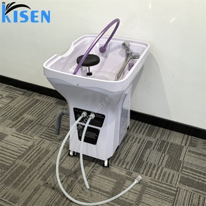 Kisen Bac de lavage capillaire portable le moins cher avec roulettes et verrous, sans tuyauterie, pour soins capillaires et spa, avec lumière LED, pour salon, hôpital, domicile - Product Image 5