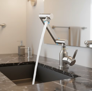 Robinet de lavabo pliable, télescopique et rotatif à poignée unique avec bras articulé, pour eau chaude et froide, <span class=keywords><strong>cuisine</strong></span> et salle de bain - Product Image 6
