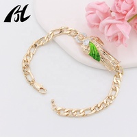 Bracelets à breloques de bijouterie fantaisie en gros, religieux, San Judas, en laiton plaqué or 14 carats, avec strass en cristal, réglables, unisexe