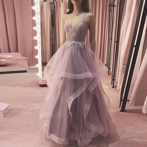 Elegant Ball Gown Evening Dress For Women Sweetheart Neckline Empire Waist Chiffon Asymmetric Sheer Layer Long Formal Dress - Product Image 1