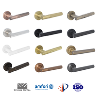 Poignée de porte à levier facettée en diamant, finition brossée, rosette fendue, pour porte intérieure en bois, poignée de porte de luxe design