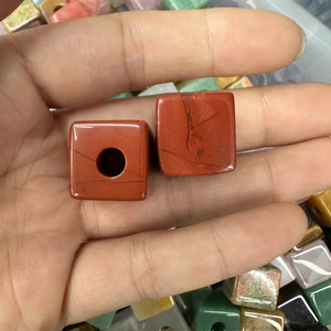 Tự nhiên đa đá quý mịn lỗ lớn Cube hạt 16x16mm đá Bead Charm hình vuông độc đáo 16x16mm Cube đá hạt - Product Image 5