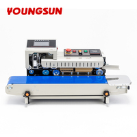 Machine de cachetage d'impression à jet d'encre de code à barres de scellant de bande continue industrielle de YOUNGSUN pour le sac en plastique de papier d'aluminium