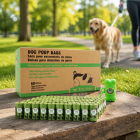 Sacs à crottes pour chien biodégradables Eco-clean Custom, couleurs pastel, écologiques, biodégradables, 60 rouleaux