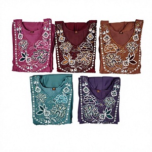 Salwar Kameez Dupatta pour femmes, brodé de motifs géométriques, vêtements traditionnels indiens et pakistanais, tenue décontractée mi-longue en viscose, ethnique - Product Image 6