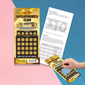 Wholesale Full Color Digital Printing Gameplay Design Custom Scratch off Card Lottery Gambling Ticket - Product Image 1