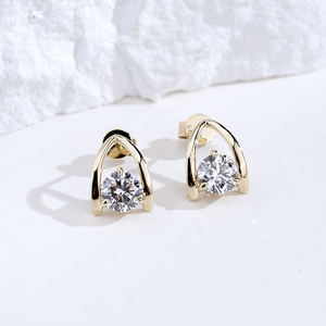 Pendientes de Diamantes de Oro Amarillo de 9K MSE-876 de Messi Jewelry para Mujer - Product Image 4