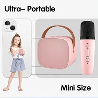 Mini haut-parleur karaoké LED portable le plus vendu avec 2 micros sans fil. Idéal pour le divertissement des enfants, caractéristiques son HiFi