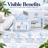 Crème Visage Fermentée au Peptide de Cuivre Bleu GHK-Cu Anti-Âge Raffermissante Lissante Rides et Ridules Réparatrice Hydratante