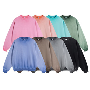 Sudadera de cuello redondo de felpa con lavado desgastado y parte inferior invertida de 430 g, color Chao, para hombres a la moda, novedad 2026 - Product Image 5
