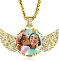 Collier personnalisé en laiton pour hommes et femmes en plaqué or 18 carats avec pendentif à mémoire photo personnalisé ZC glacé