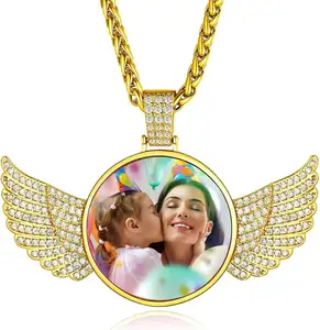 Collana con foto in ottone personalizzata personalizzata per uomo e donna 18K placcato oro ZC con foto personalizzata con immagine e catena con ciondolo