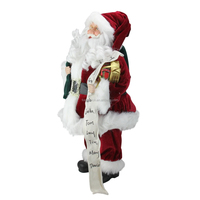 Père Noël Debout de Noël 30 à 110 cm avec Liste de Noms, Décoration Ornementale, Figurine de Collection Traditionnelle pour les Fêtes – Série Noël