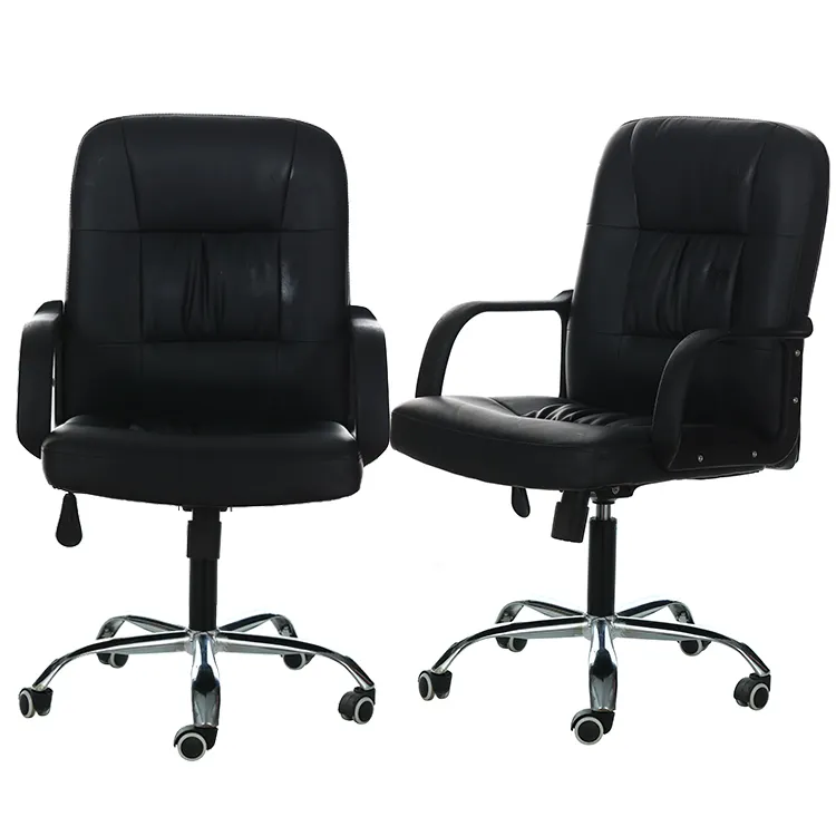 Cadeira de escritório, massagem barata móveis de escritório ergonômico macio recliner boss cadeiras de luxo preto de couro pu