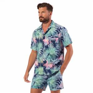 Vêtements polynésiens été décontracté grande taille tenues de plage Slip Shorts <span class=keywords><strong>et</strong></span> hommes chemise hawaï<span class=keywords><strong>en</strong></span> <span class=keywords><strong>Couple</strong></span> ensemble - Product Image 4