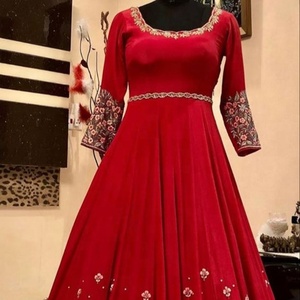 Trendy Stylish Beautiful <b>Floor</b> Length Dress Applique Work Party Wedding Elegant Ethnic Outfit - Product Image 3